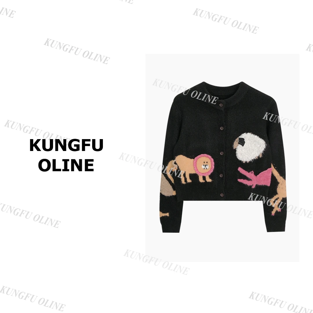 【小动物们开衫】KS7498时髦秋冬新款百搭休闲针织可爱女生复古毛衣