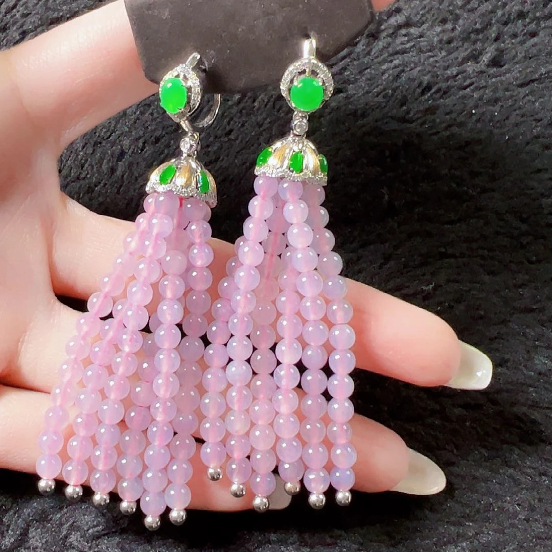 翡翠18K金镶嵌耳饰签收后24小时鉴赏期，过时不退