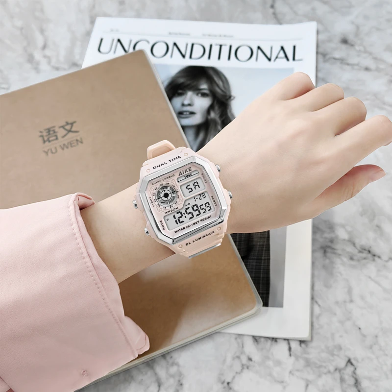 女学生手表电子表儿童手表初高中女表初中生手表高颜值手表