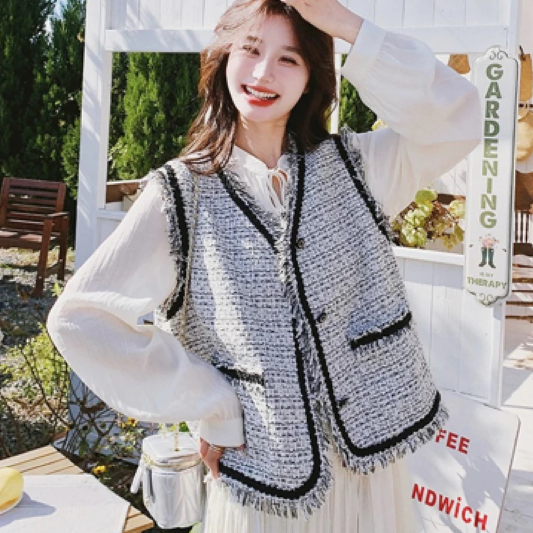 新款大码60092法式羽绒小香风马甲高级感气质显瘦时尚百搭韩版