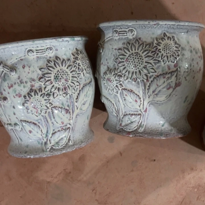 紫砂花盆口径20高度20两只正品