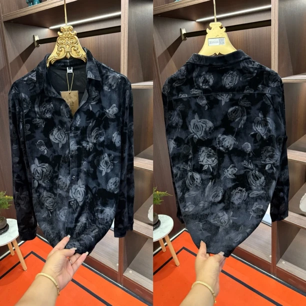 「星漓轻奢出品」8163/XINGLI/2025/高端欧货翻领丝绒衬衫