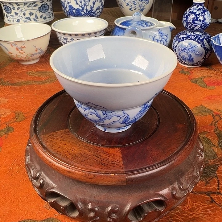 杯子陶青樵轩牡丹葫芦杯