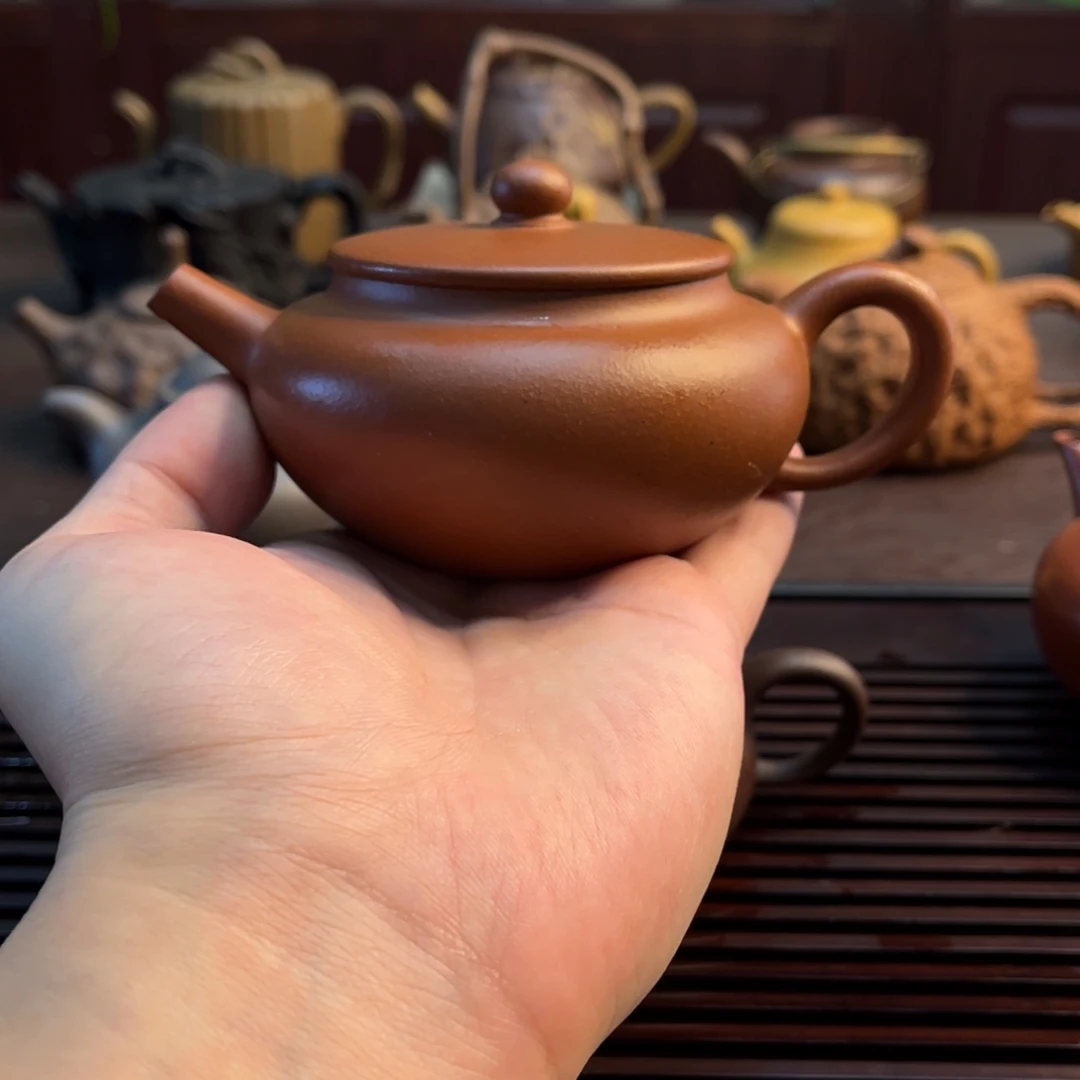 紫砂茶壶暮朱勤勇素影壶全手工
