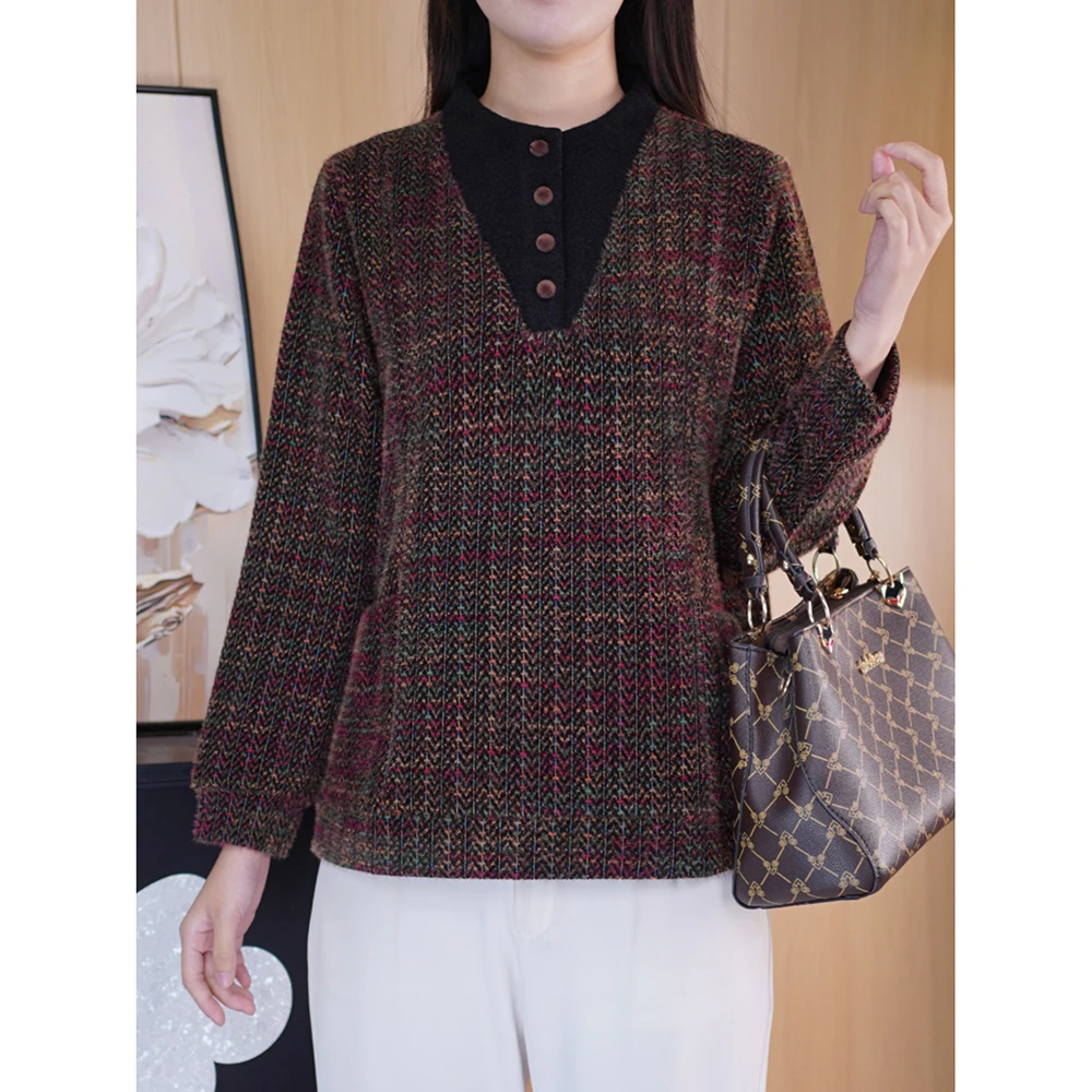 百搭针织衫显瘦减龄毛衣胖妹妹大码女装春时髦上档次衣服品质上衣