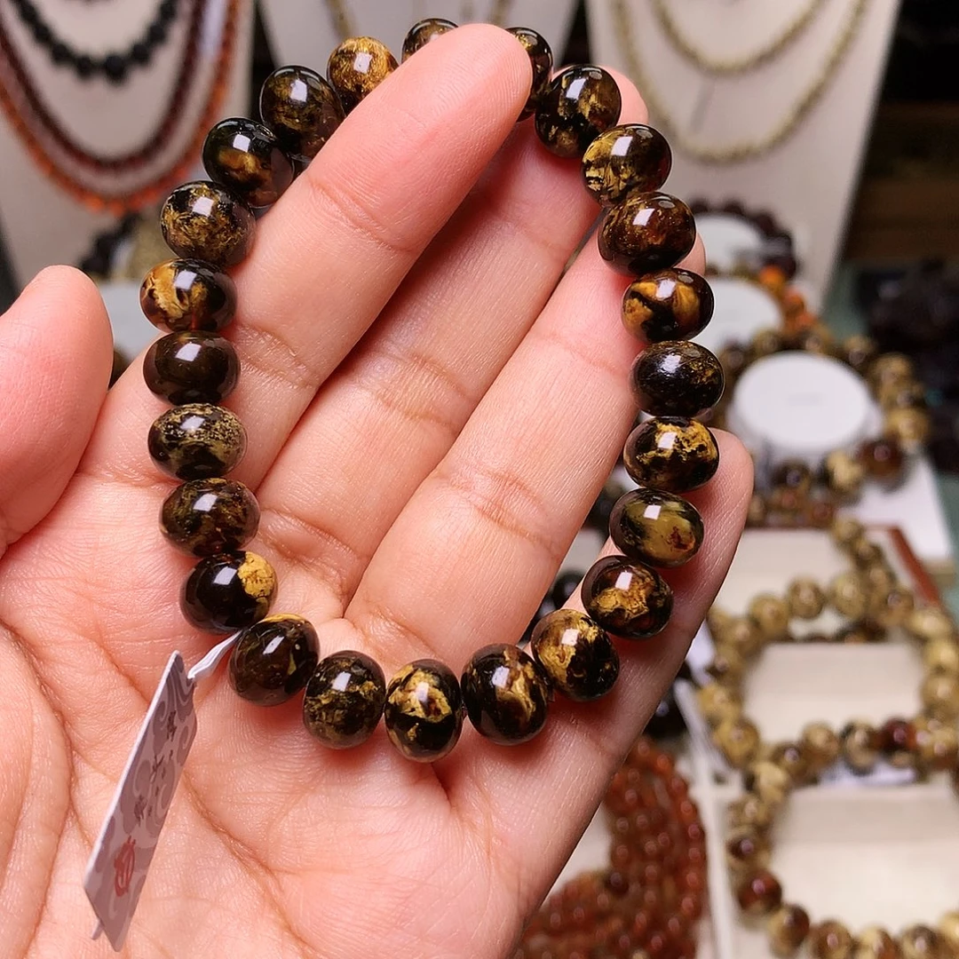 琥珀未镶嵌裸石抚顺琥珀10精品黑金花