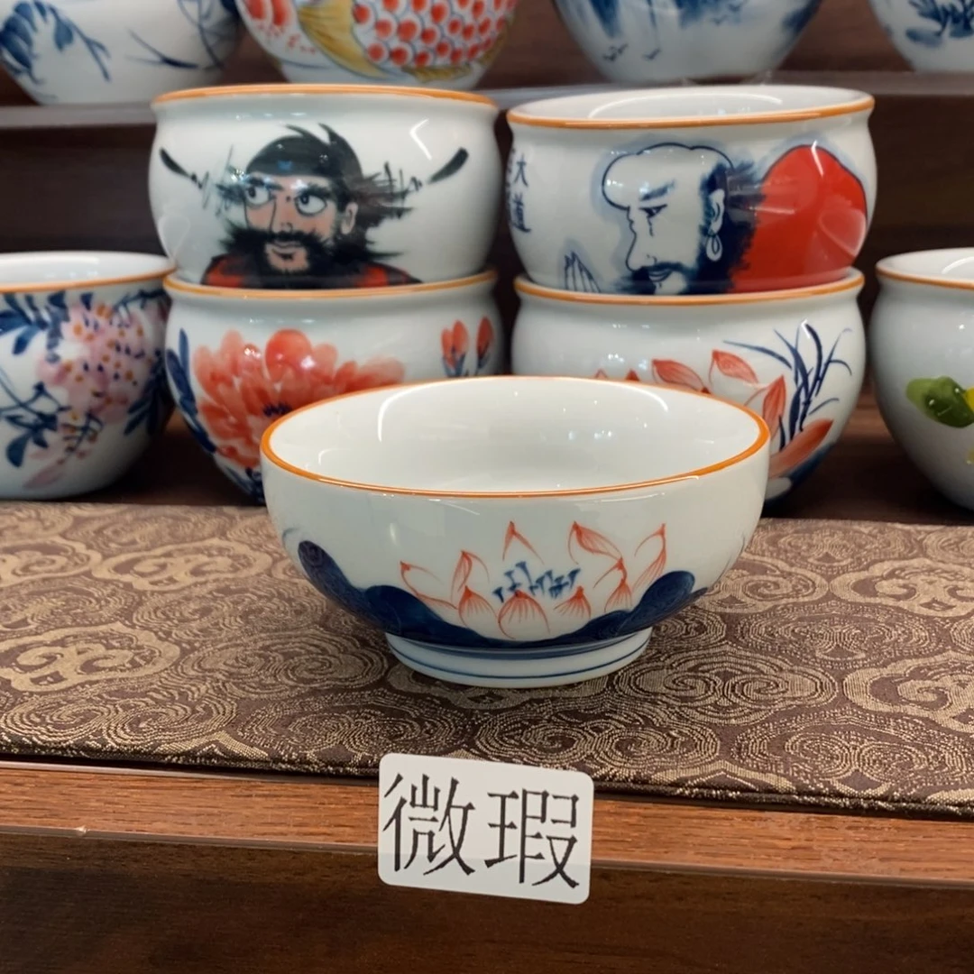 釉下彩老陶泥手工绘制