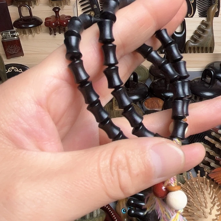 红酸枝木类乌木竹节手串