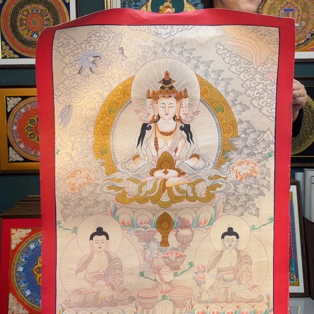 卷轴画手绘唐卡 大日