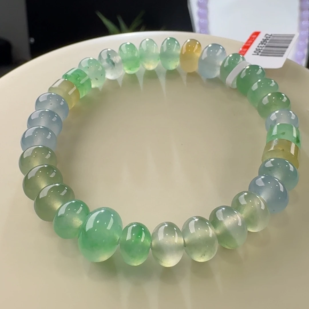 翡翠手链未镶嵌多宝鼓珠单圈
