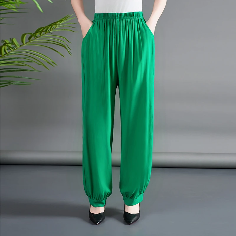 棉绸灯笼裤休闲女裤2025春夏薄款宽松大码舞蹈裤子防蚊长裤瑜伽裤