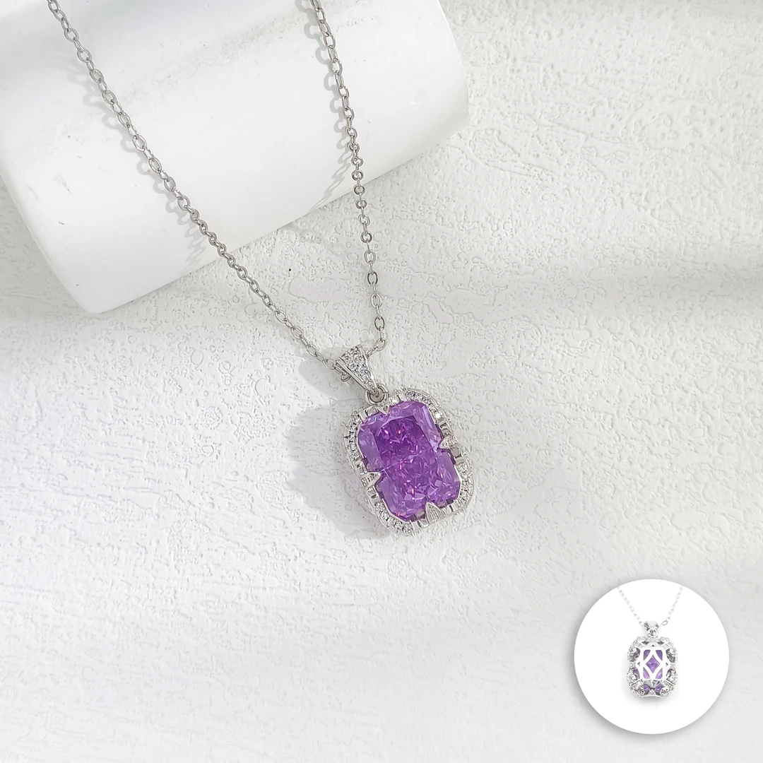 铜合金合成锆石项链 WBLM-006950【铃兰垂星】项链气质小众百搭时尚