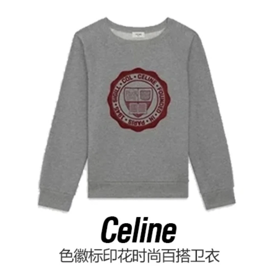 未使用 Celine/思琳 汤/P255232410/灰色圆形logo卫衣 L