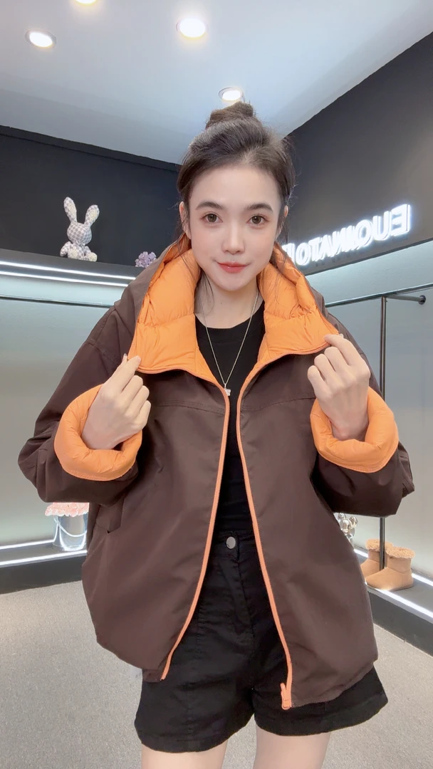858新款冬季保暖羽绒服白鸭绒蓬松潮牌洋气