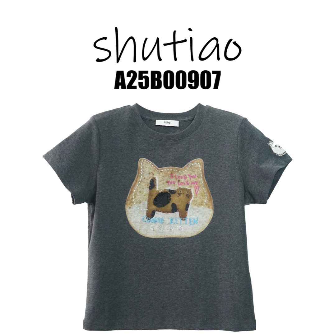 【SHUTIAO】2025冬季：新款小众设计款T恤A25B00907