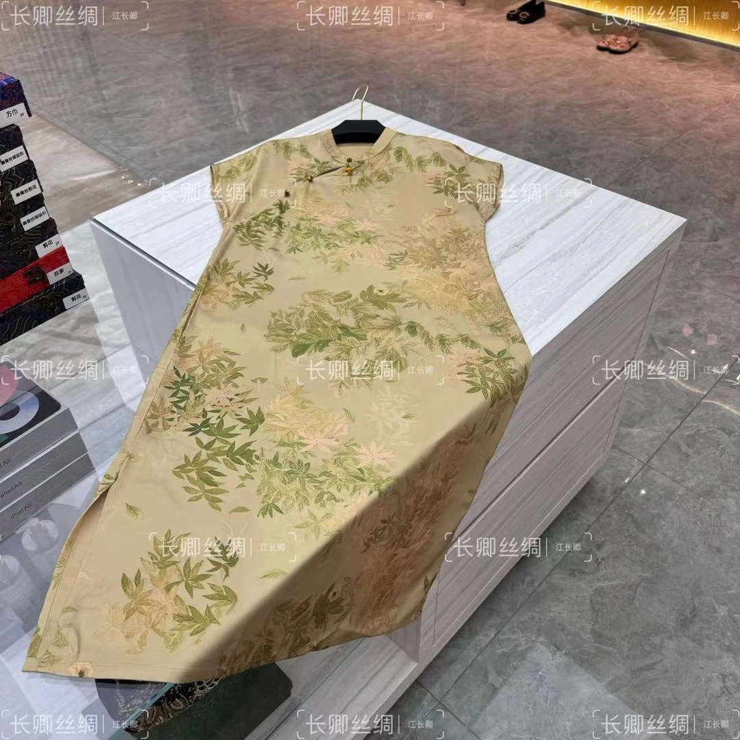 【倾云】新中式提花连衣裙无袖裙 6019