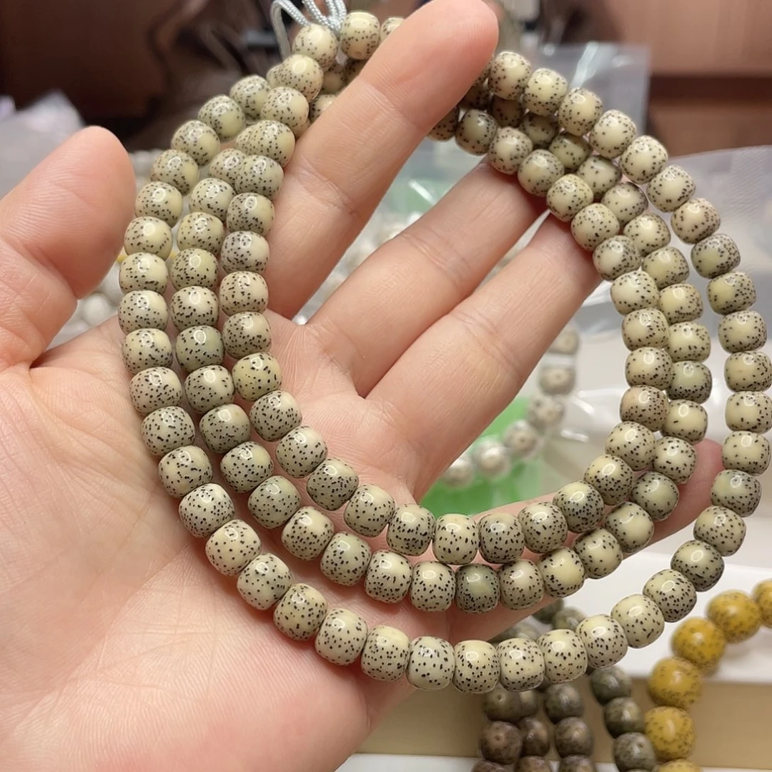 吊坠星月菩提8/7石玉同枝双留白108长串