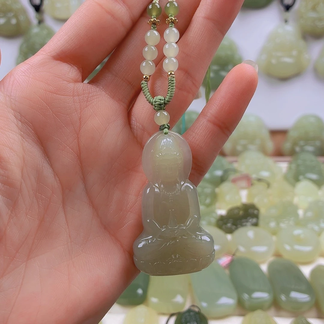 和田玉未镶嵌颈饰45尺寸捡漏