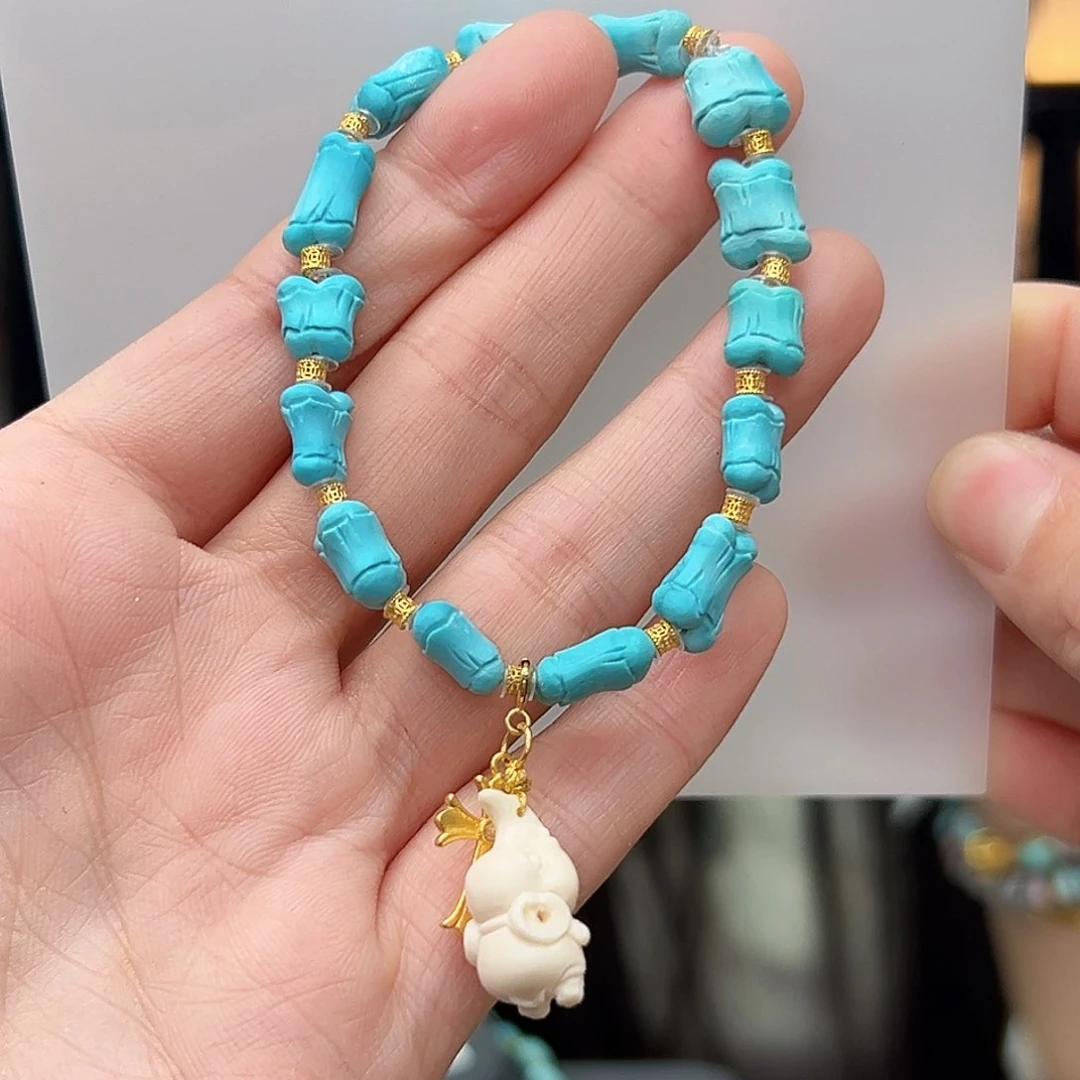 绿松石珠宝奇石18K金镶嵌