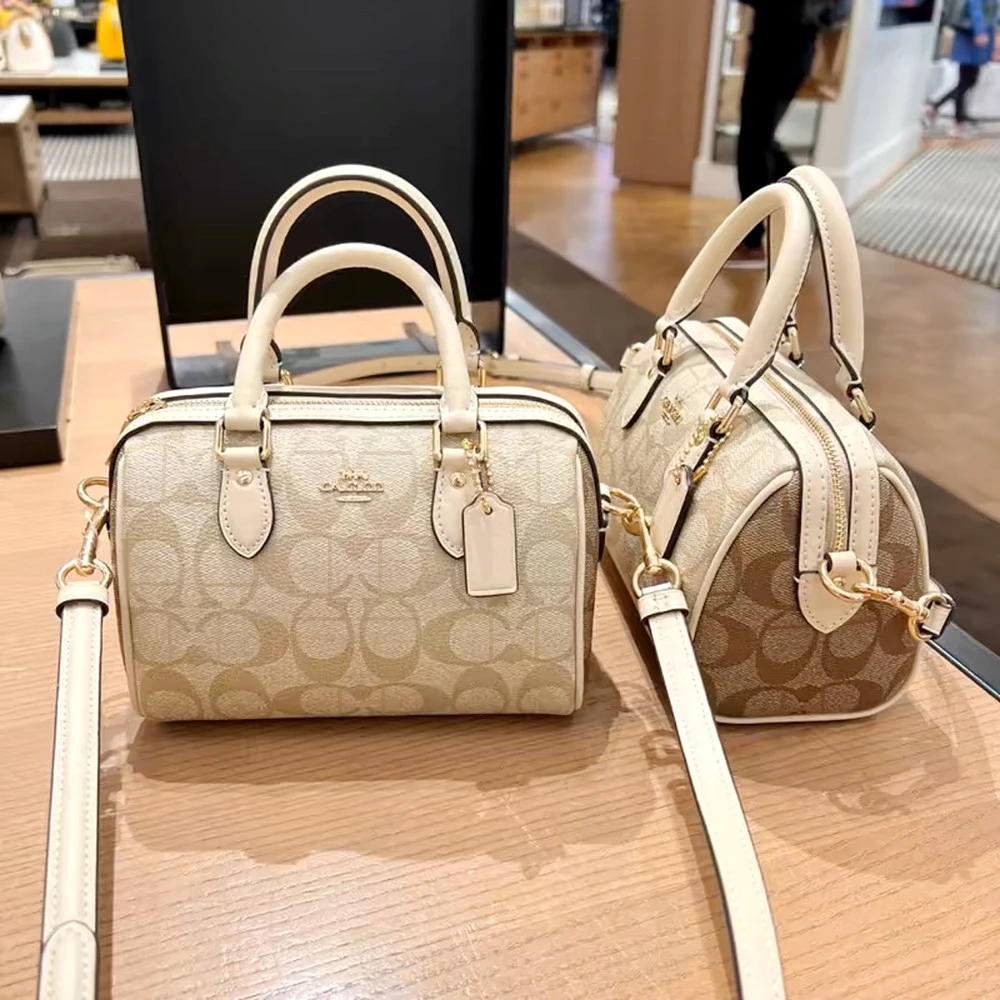 香港女包2025新款奢侈品百搭单肩斜跨包经典老花手提波士顿枕头包