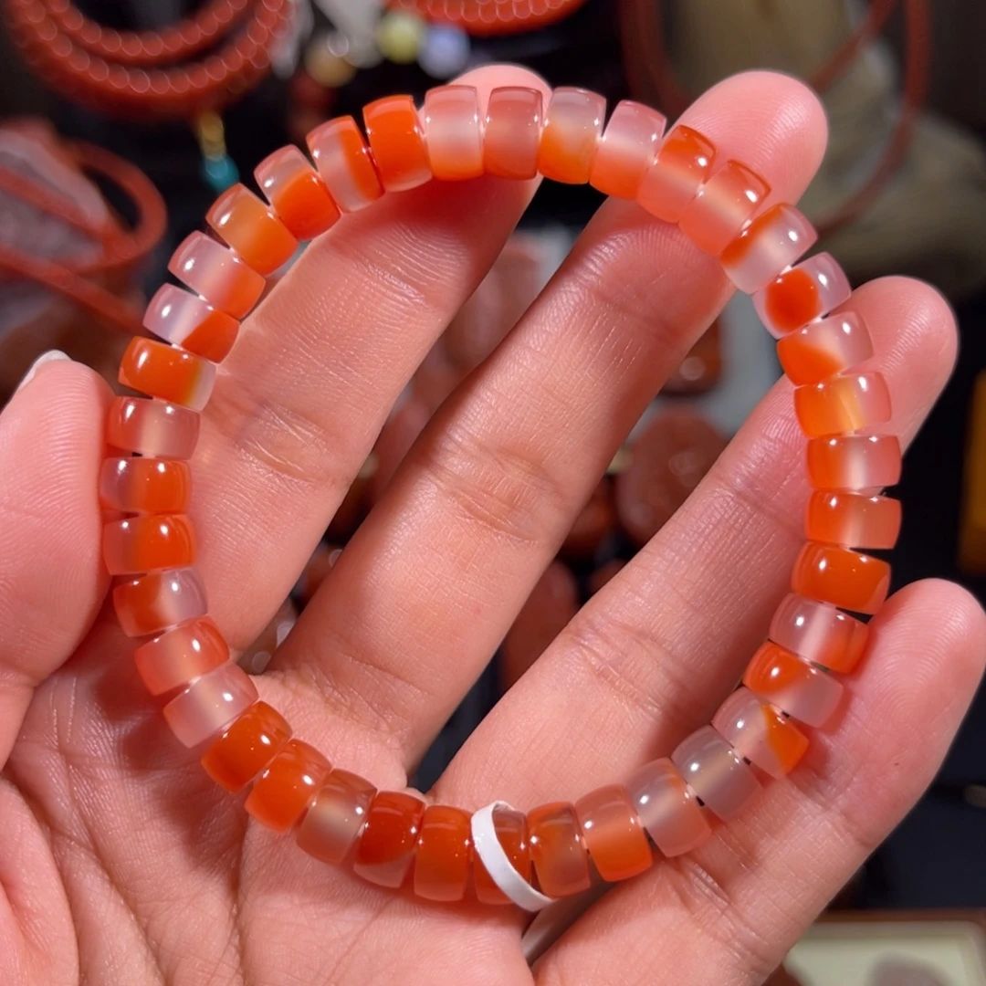 南红玛瑙未镶嵌药片手串8左右