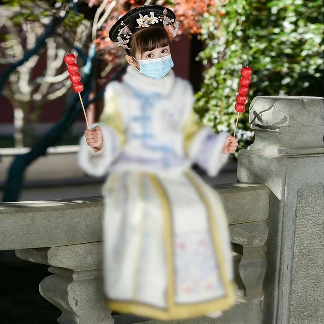 格格服女童冬装拜年服秋冬加厚儿童古装冬季汉服国风满族民族服装