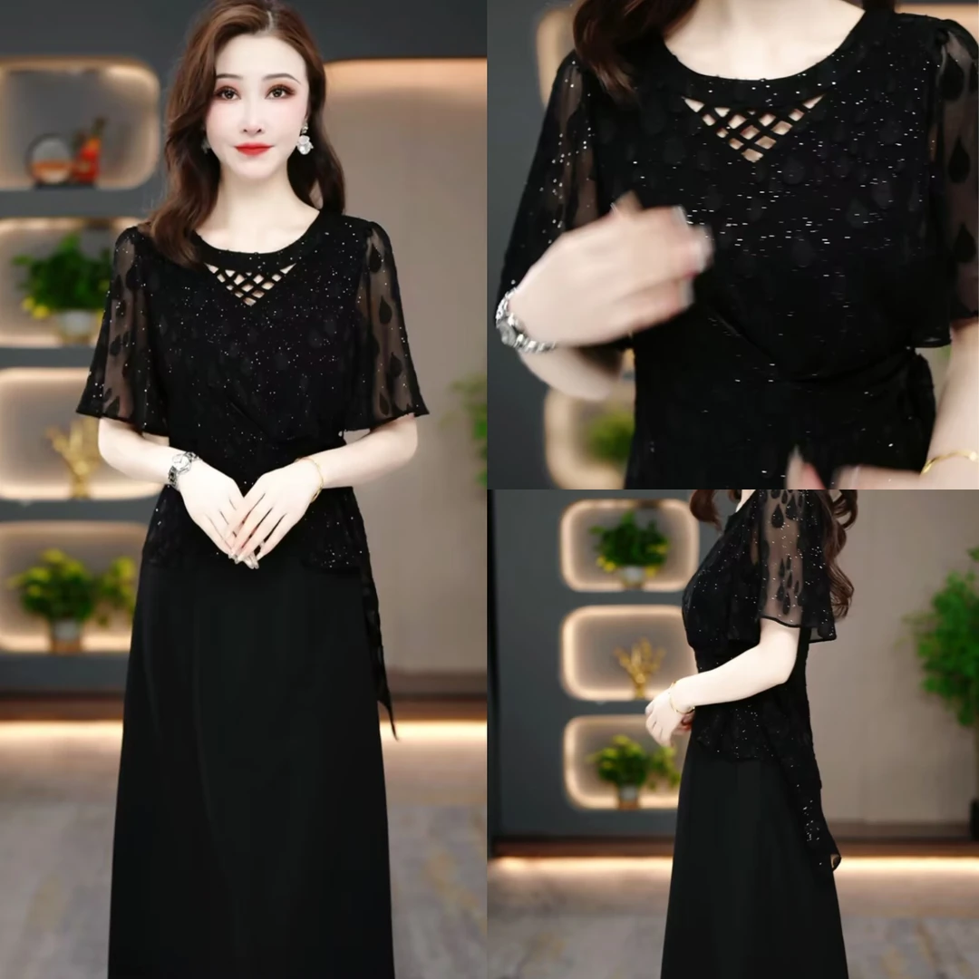 夏季时尚新款连衣裙2025初夏新款显瘦修身气质遮肚裙子MY25Y1112