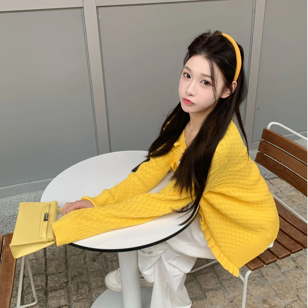 【梦梦服饰】多巴胺针织开衫女设计感显瘦外搭长袖上衣