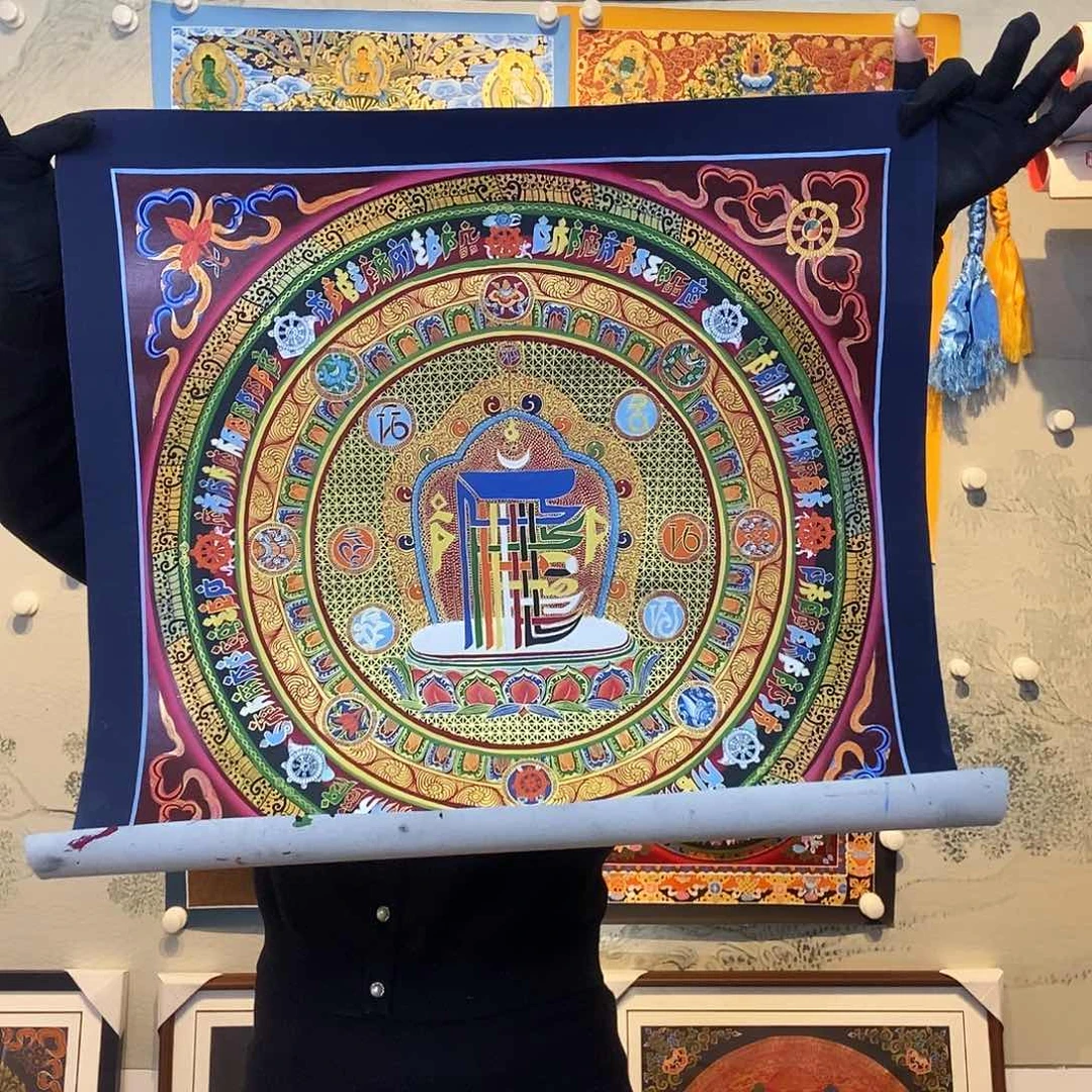 卷轴画纯手绘十相自在唐卡50尺