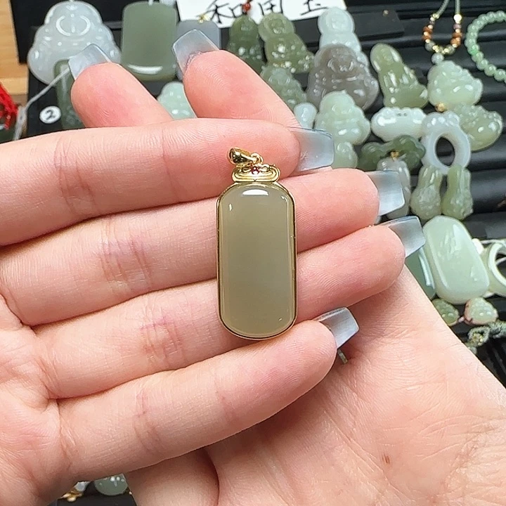 和田玉银S925镶嵌颈饰