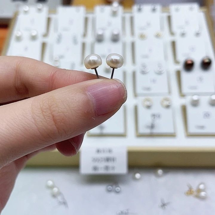 淡水珍珠耳饰银S925镶嵌灌*包