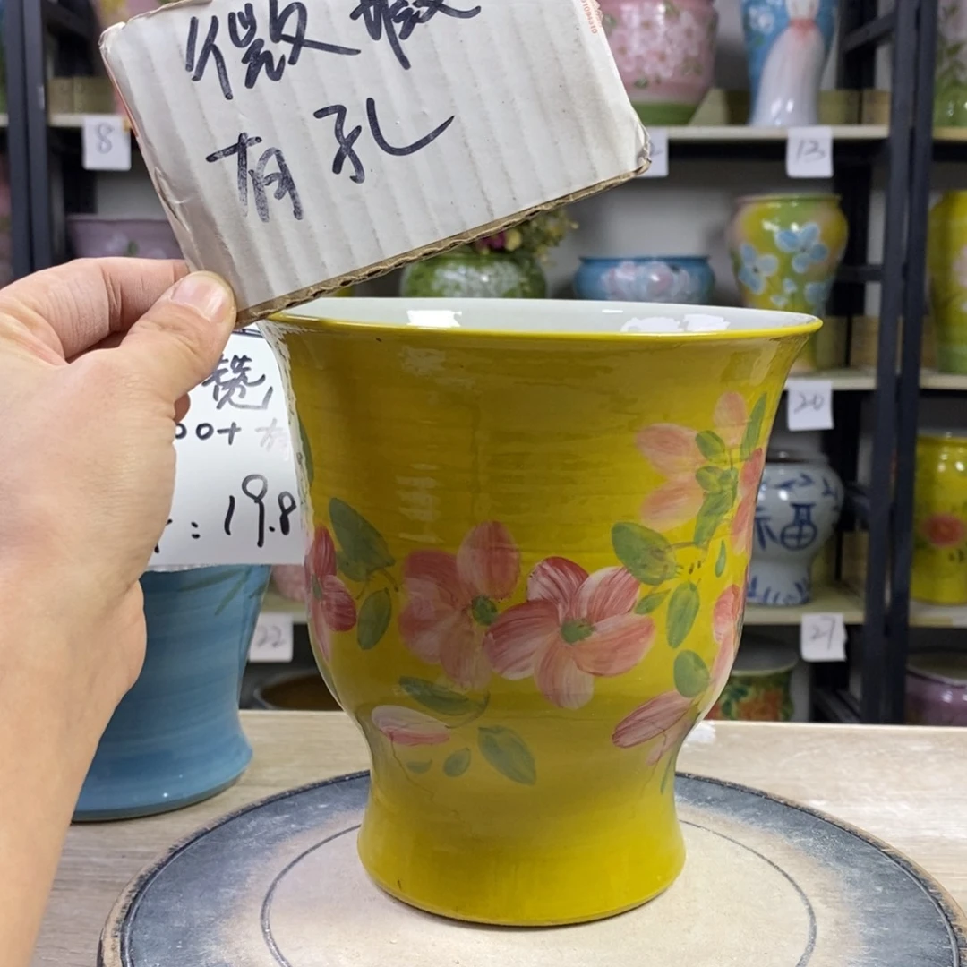 景德镇手工手绘陶瓷花盆