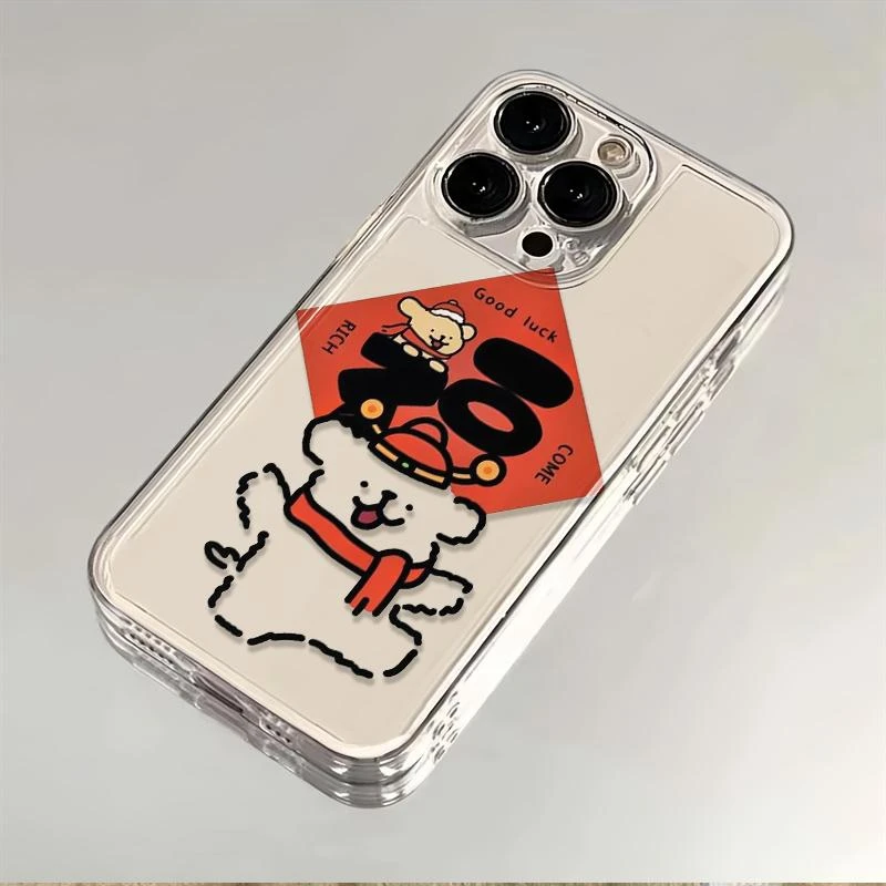 有福潦草小狗适用iPhone16苹果15手机壳华为vivo小米oppo防摔保护