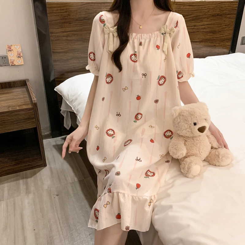 2025网红新款泡泡棉带胸垫吊带睡裙少女夏季甜美公主风翠花家居服