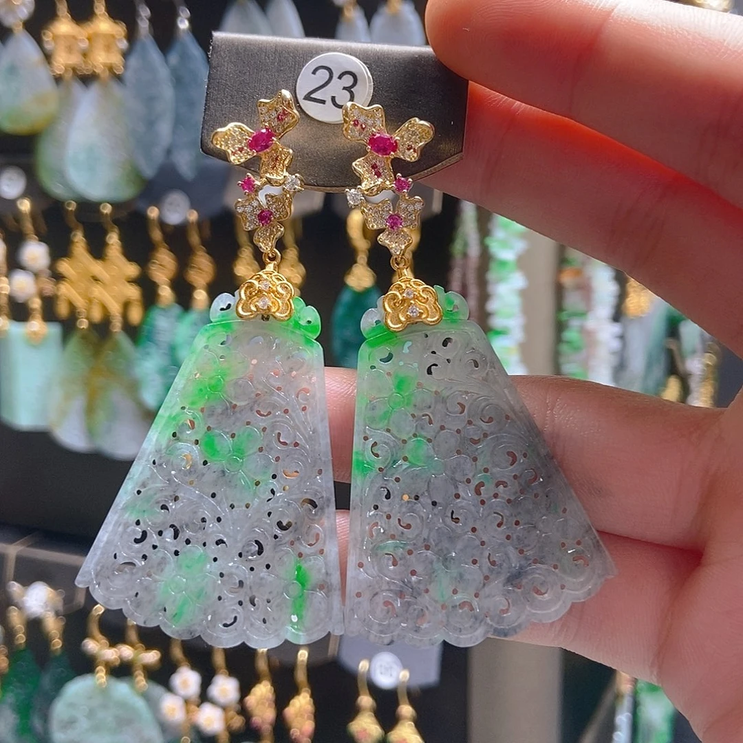 翡翠未镶嵌耳饰翡翠
