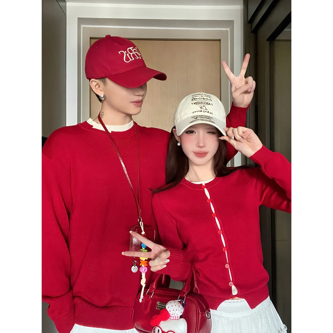 小众设计感情侣装秋季韩版毛衣连衣裙两件套法式一衣一裙ins潮牌