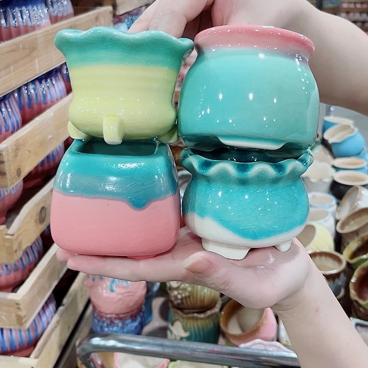 有孔.凑单10元陶瓷花盆发货！