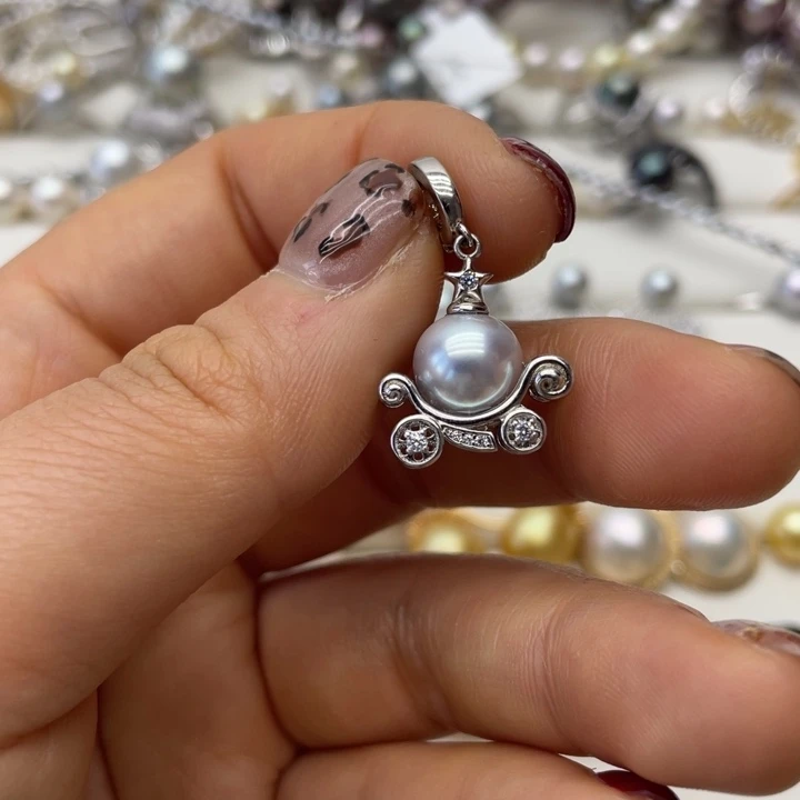 海水珍珠吊坠(不含链)银S925镶嵌