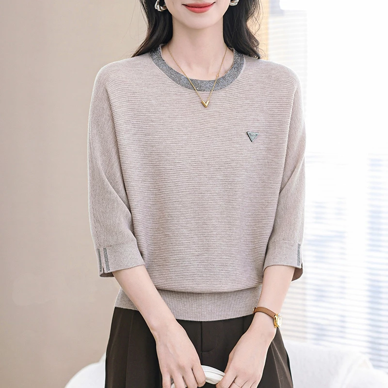 2025春装新款薄款针织上衣女洋气时尚打底衫A-039
