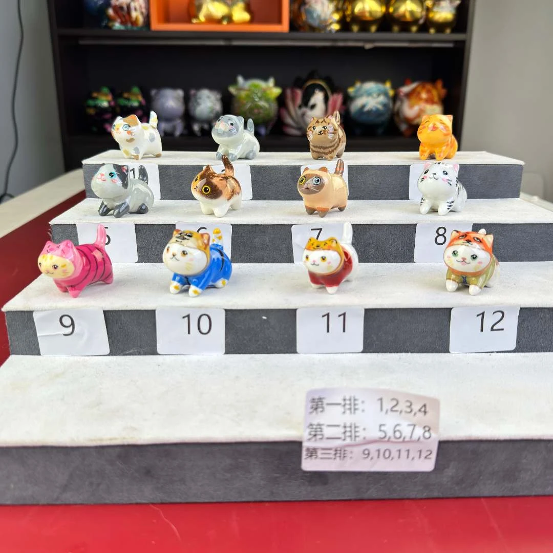 （5公分手绘猫）摆件纯手工彩绘一物一拍潮玩