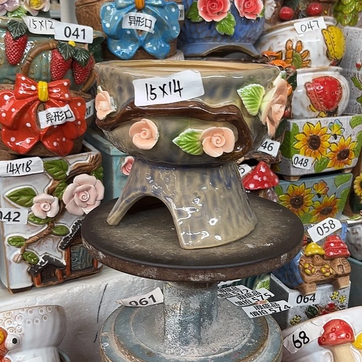 紫砂花盆粗陶材质多肉花盆