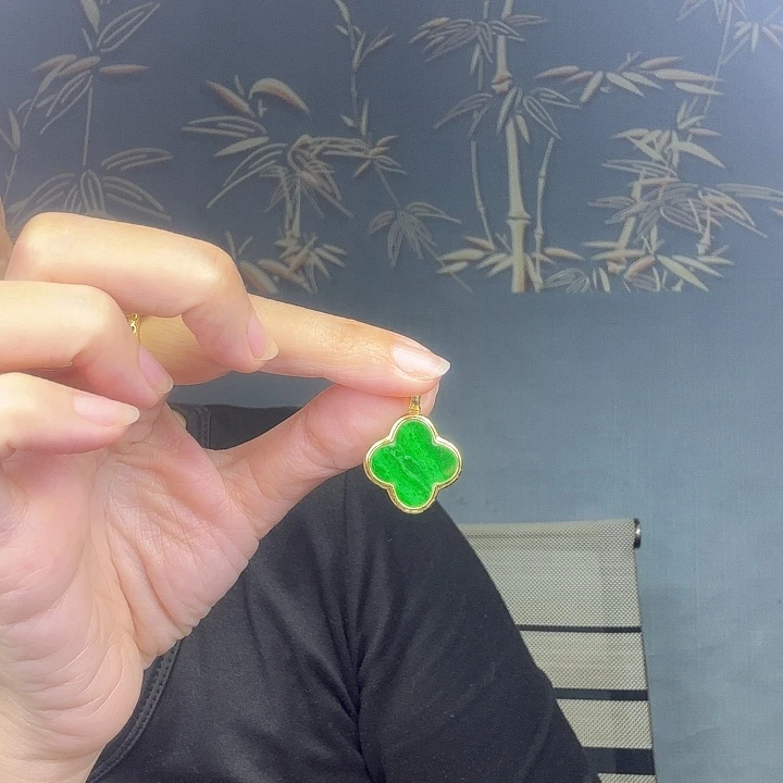 翡翠银S925镶嵌吊坠(不含链)特价