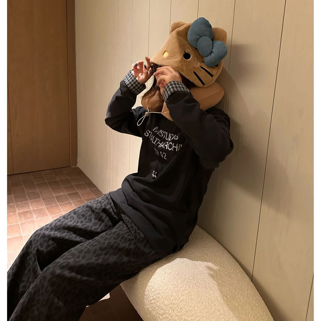 Our2【拼接格子长袖】秋冬设计款格子拼接长袖T【X5887】