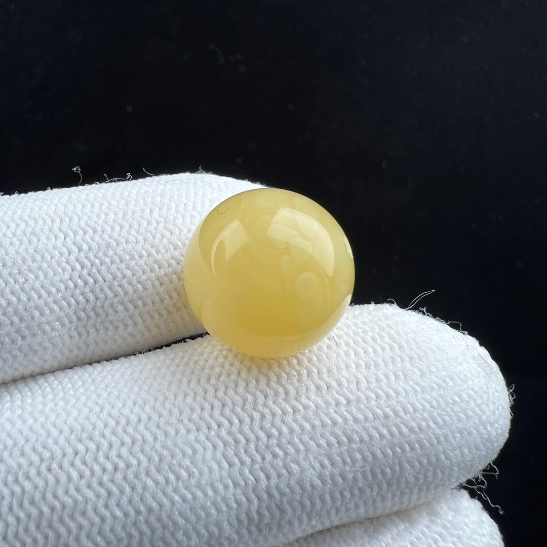 A1012天然原矿俄料蜜蜡 单珠 15.3mm支持复检