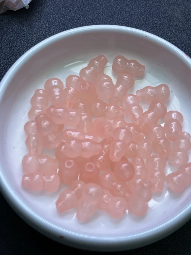 天然珠宝玉石 和田玉藕粉葫芦Y1823  14*8 15颗（赠弹力绳）