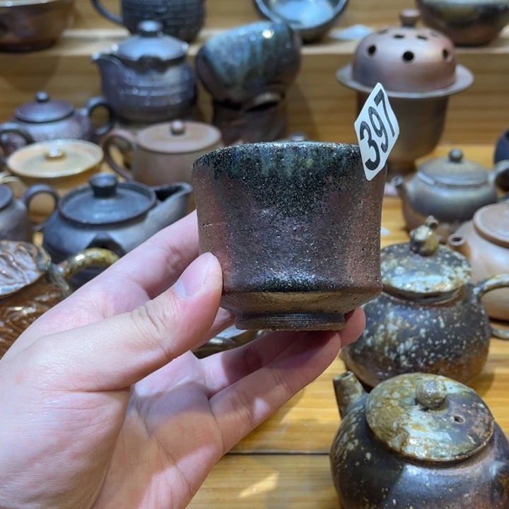 手工制作柴烧茶杯微瑕397