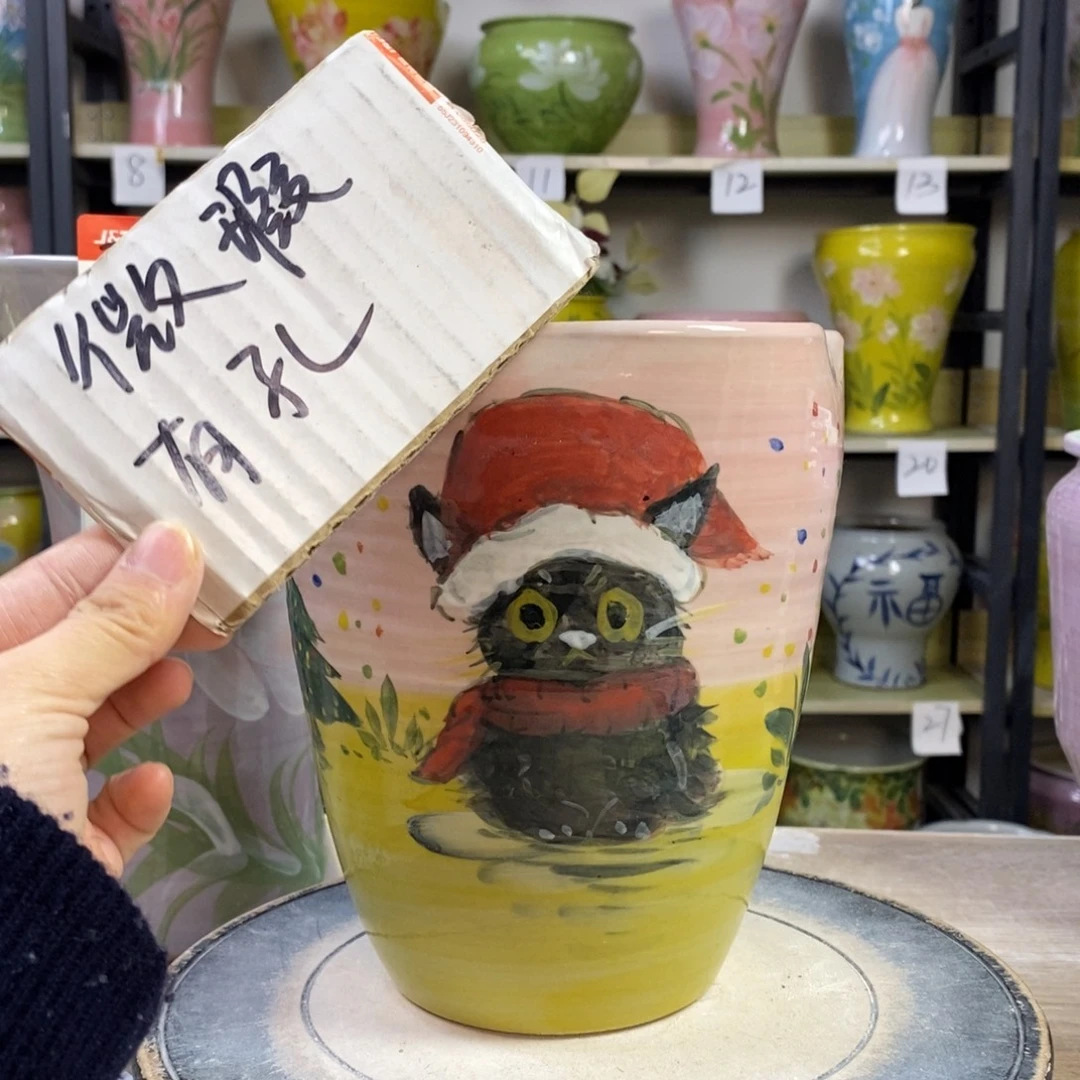 景德镇手工手绘陶瓷花盆