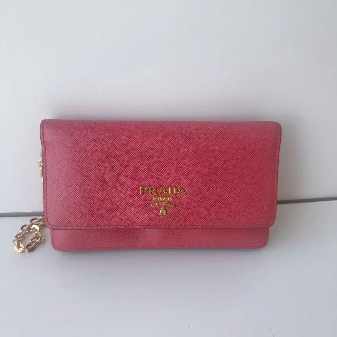 95新 Prada/普拉达 prada金标翻盖woc包