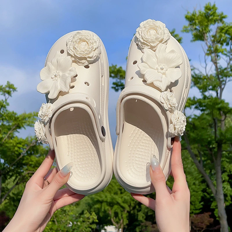 洞洞鞋女2025新款夏季外穿厚底增高透气防滑两穿户外沙滩海边凉拖