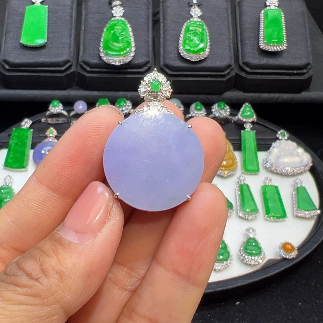 翡翠颈饰18K金镶嵌收到货48小时鉴赏期